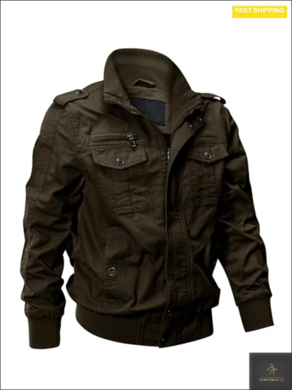 Men's Cotton Military Flight Jacket Multi Pocket Workwear Anorak